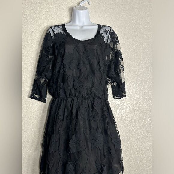 MASON by Michelle Mason Blk‎ Fairy Grunge Lace Sheer Gothic Floral Punk dress 10 - Picture 5 of 10